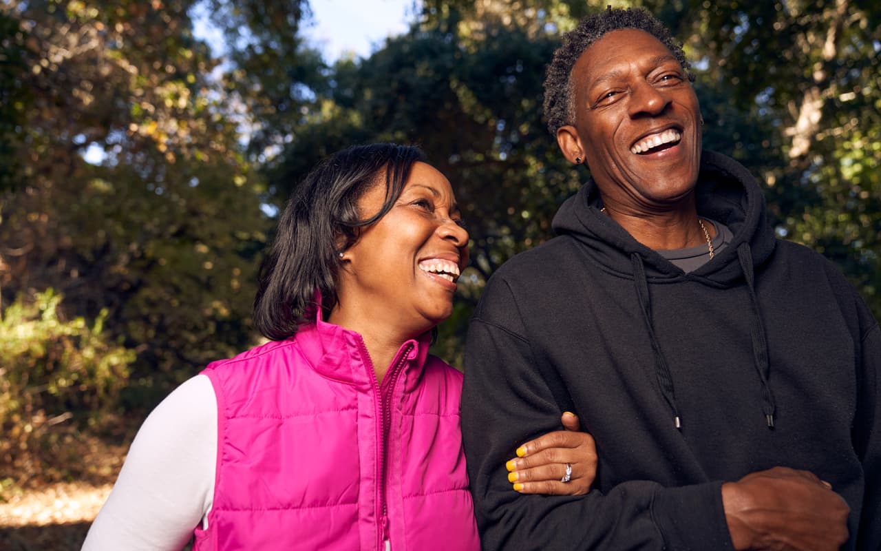 A happy african American couple after a LiveUp counseling session in East Petersburg PA.